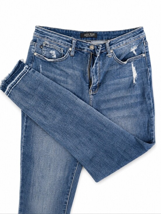 Judy Blue Denim - Judy Blue Dark Indigo Skinny Jeans with Subtle Distress Size 15/32